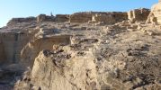 Rocas de la antigua cantera de mars en Rac d'es moro en Formentera