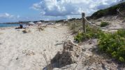 Zona acordonada tras playa de ses canyes formentera