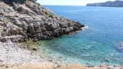 Vista de Cala Na Llbriga al llegar a la playa